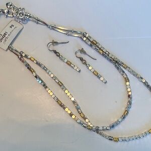 Brighton Elegant Silver and Gold Beaded Jewelry Set